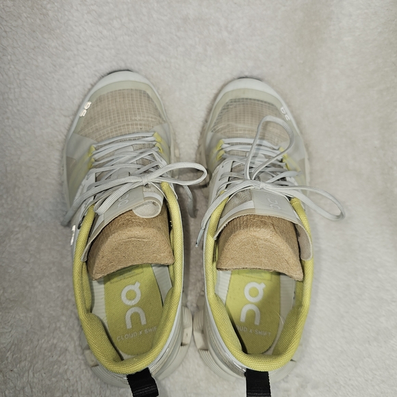 Womens On Cloud X Shift Vapor Acacia Off White Yellow Running Sneakers Shoes - Picture 5 of 14